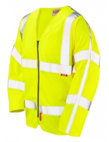 Leo Merton LFS Zipped Sleeved Waistcoat Yellow High Visibility